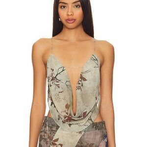 Jaded London- Super Cowl Neck Top With Straps in Multi